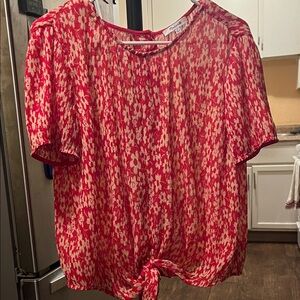 Madewell Red Floral Blouse
